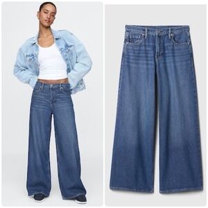 GAP Women’s Blue Denim Mid Rise Relaxed Slouchy UltraSoft Baggy Jeans Size 31